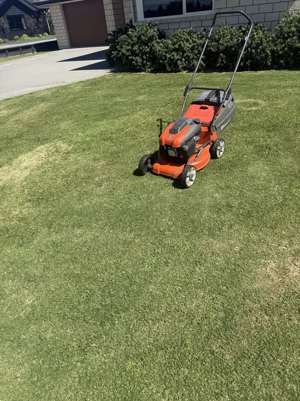 Fenced backyard freshly mowed by JR Lawn Mowing