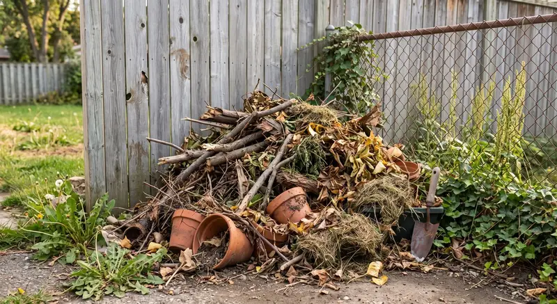 Yard waste and green debris cleared by JR Lawn Mowing